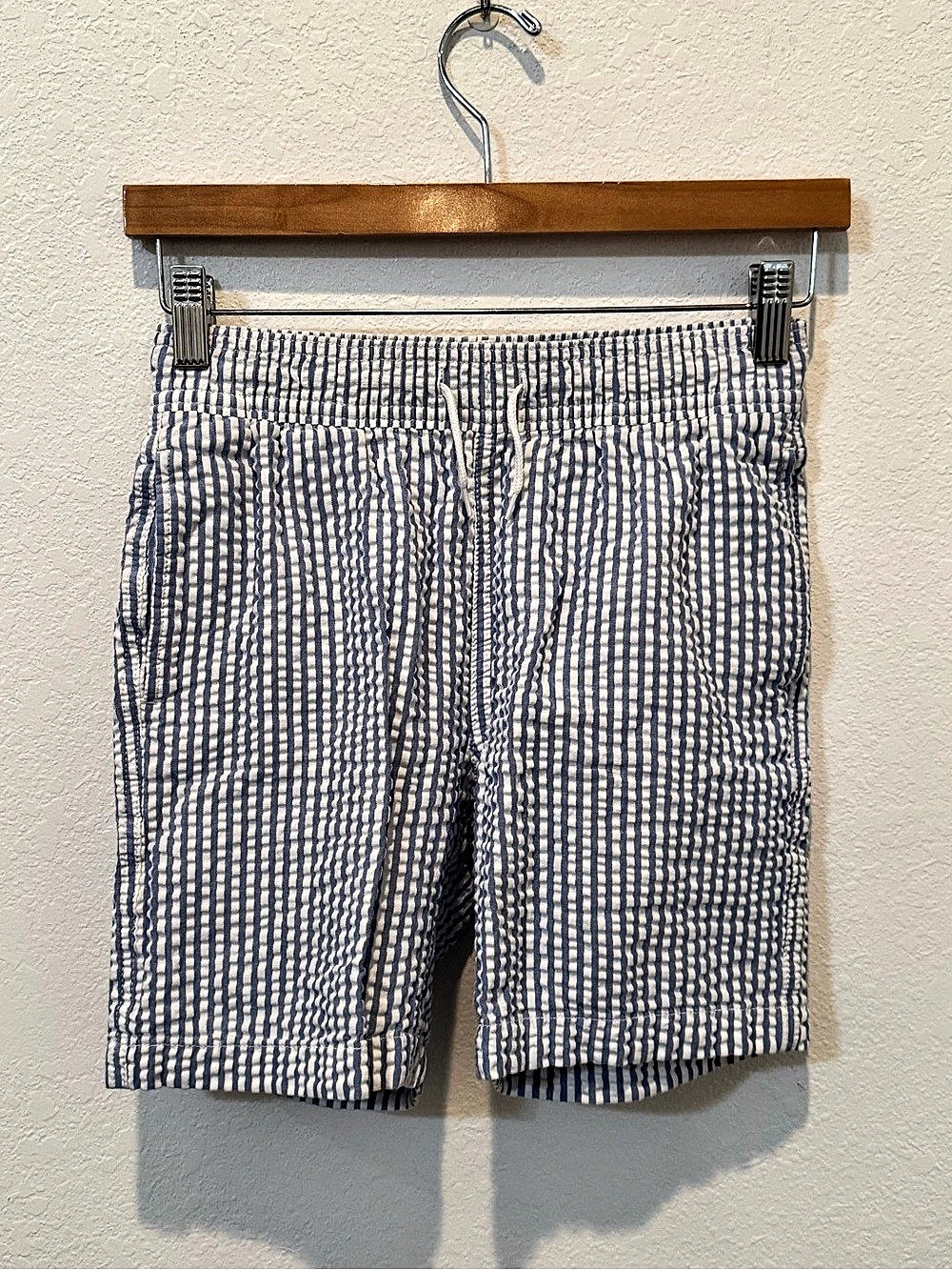 crewcuts Boys 12 Blue & White Striped Swim Shorts